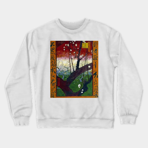 Vincent van Gogh Flowering Plum Orchard near Hiroshige Crewneck Sweatshirt by pdpress